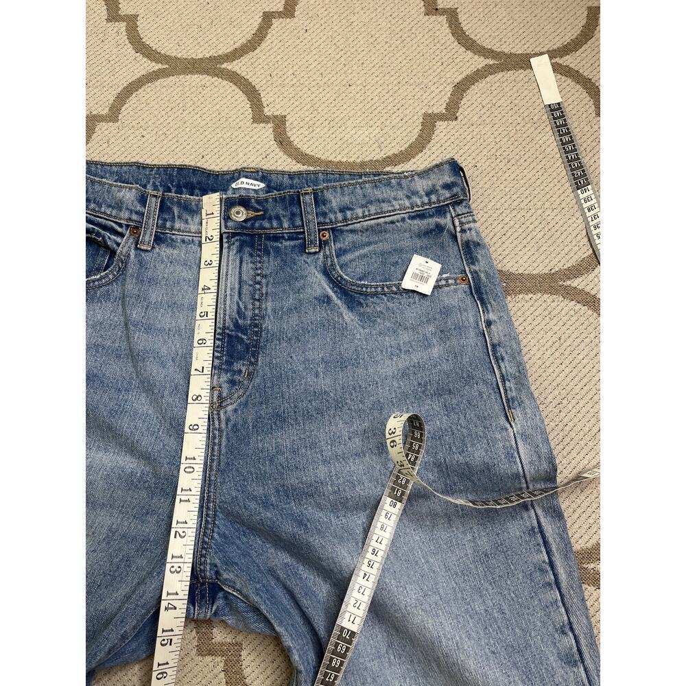 Old Navy extra high rise boyfriend Lola blue jeans, size 14, NWT, raw hems - Picture 7 of 13